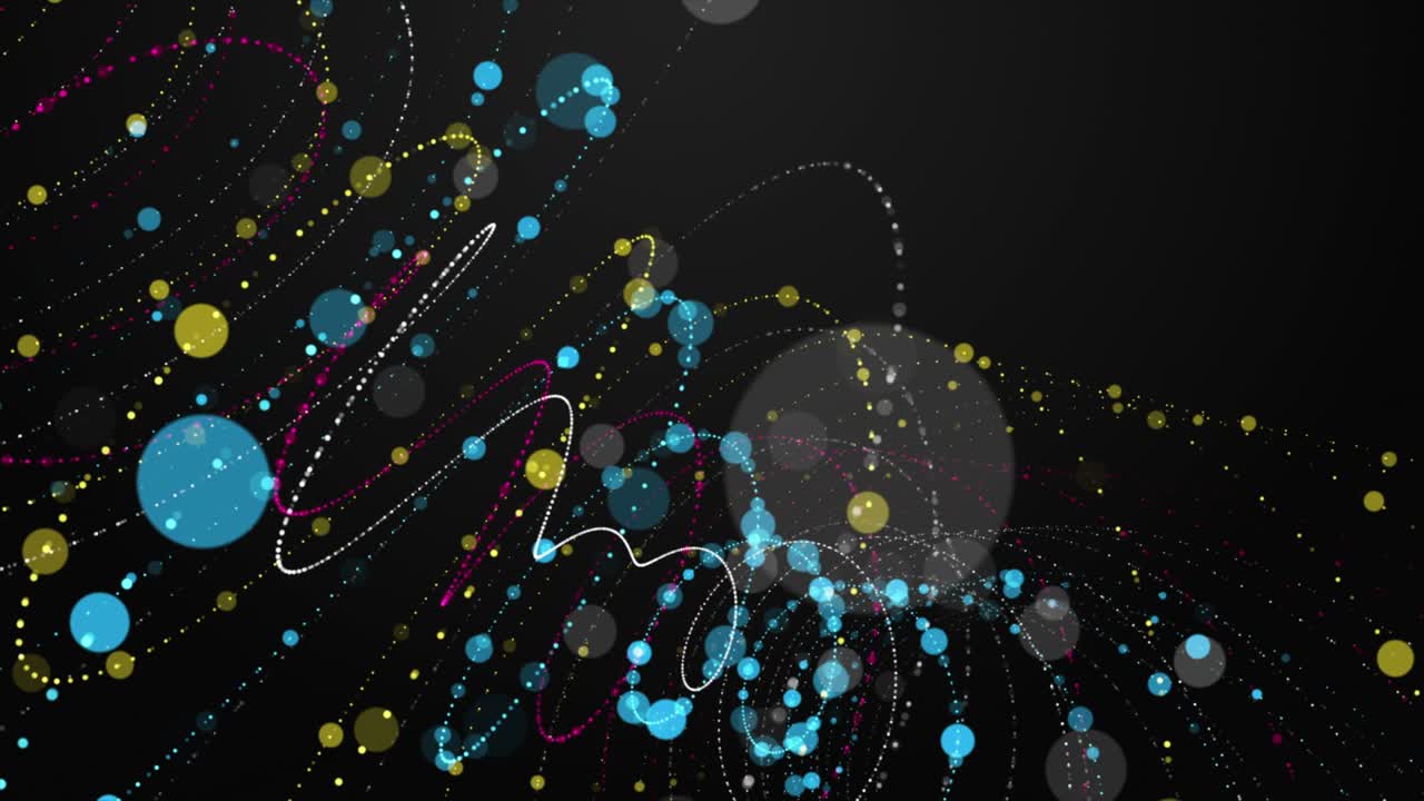 천천히 움직이는 입자 줄무 객체와 함께 미래 애니메이션, 4096x2304 루프 4k