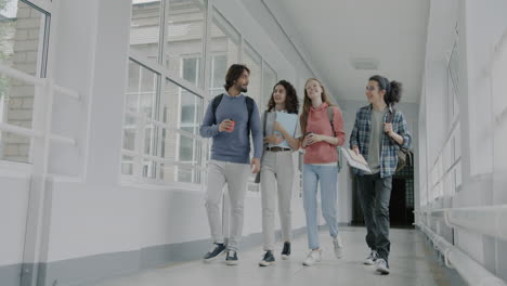 students walking in a school corridor