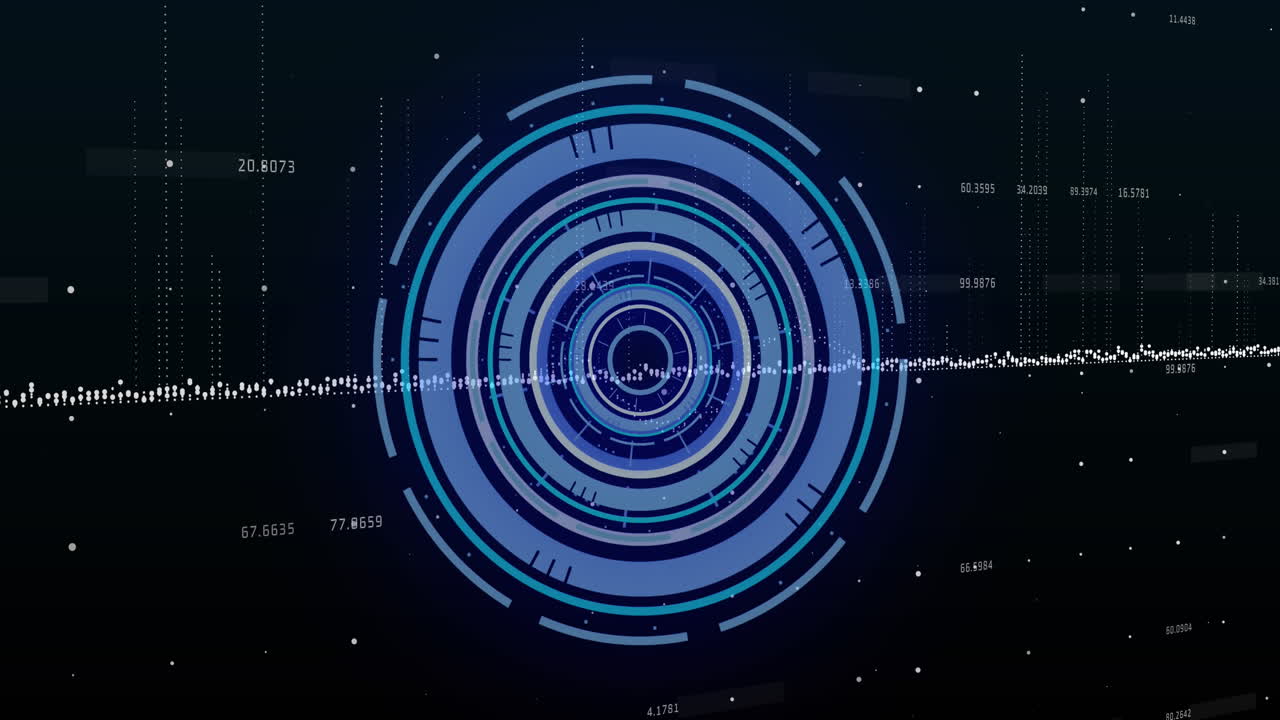 animación del escaneo del alcance y el procesamiento de datos financieros
