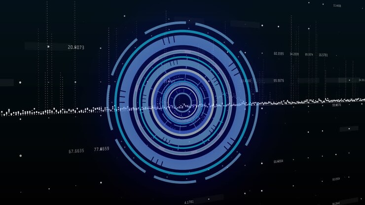 Animation af skanning og finansiel databehandling.