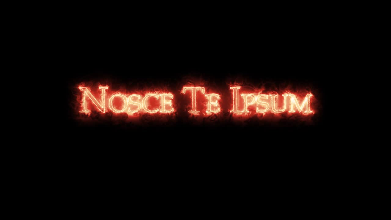 nosce te ipsum escrito con fuego. bucle