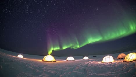 camping under the northern lights