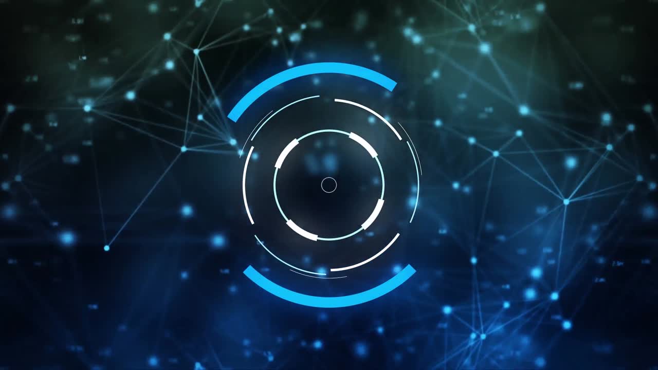 animación del escaneo de alcance con red de conexiones