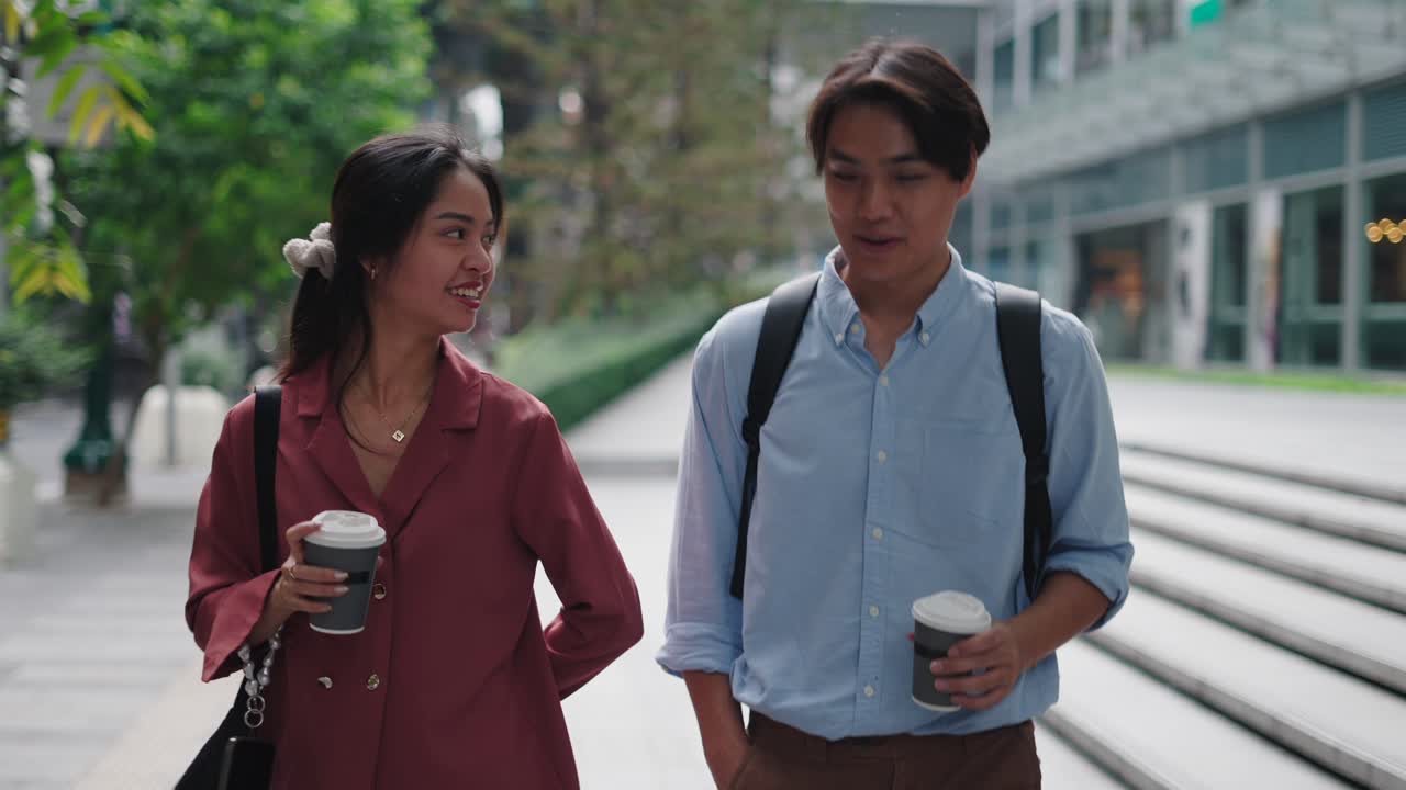 Couple Enjoying Coffee Outdoors