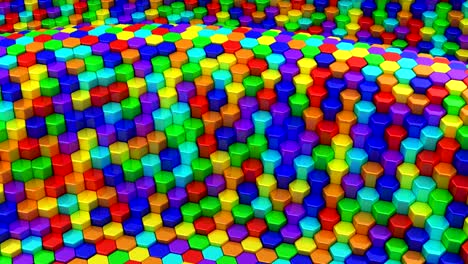 los hexágonos formaron una onda