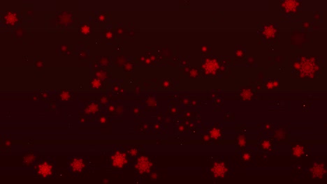 snow sparkling background with stars and snowflakes balls christmas holidays red bokeh background