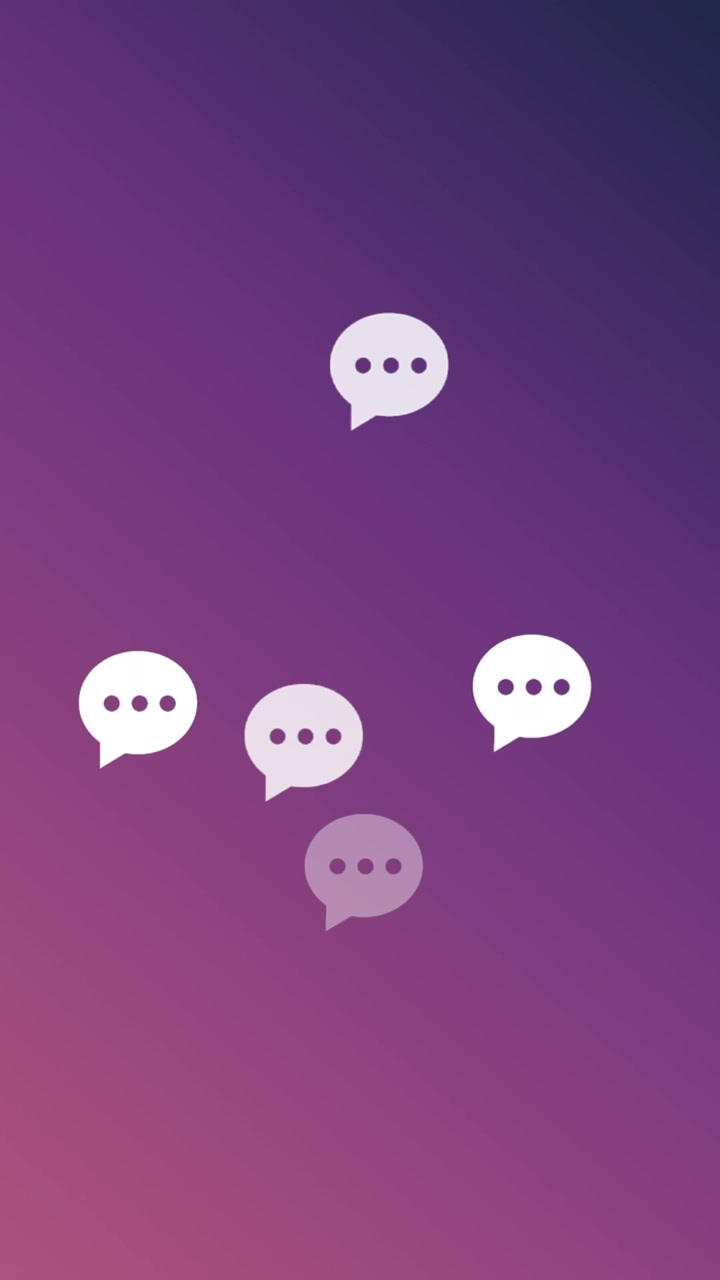 Animazione di icone dei social media che cadono su uno sfondo colorato