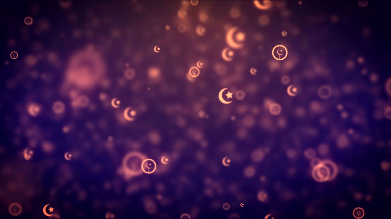 animación en bucle moderno en movimiento naranja eid mubarak iconos de fondo