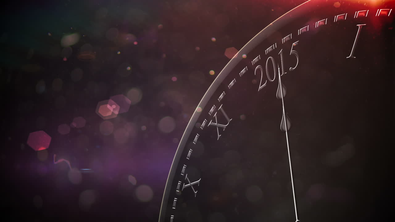 폭발하는 불꽃놀이와 함께 자정까지 카운트다운