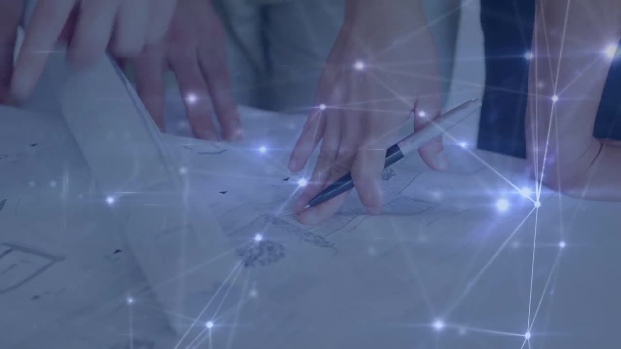 코카서스 사업가들의 손을 통해 연결 네트워크의 활성화