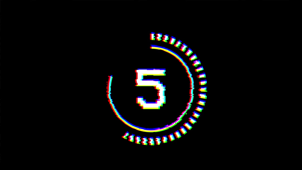 Retro Pixelated Countdown Timer with Glitch Effect