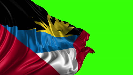 Antigua and Barbuda Flag on Green Screen