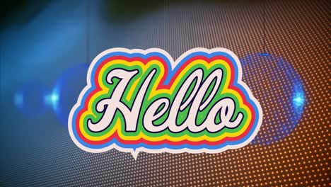 animación del texto de saludo sobre las bolas