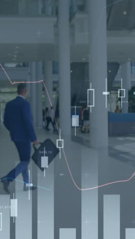 animation of statistics processing over businessman