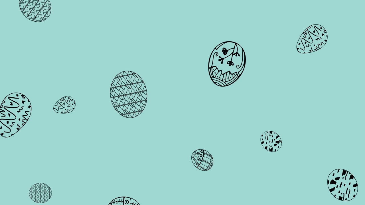 Animation of easter eggs icons over green background