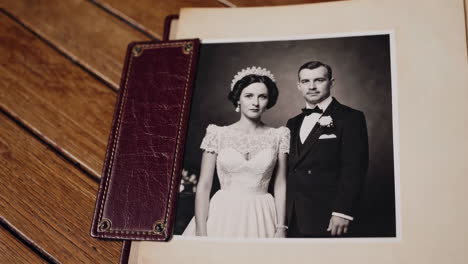 vintage wedding photo album