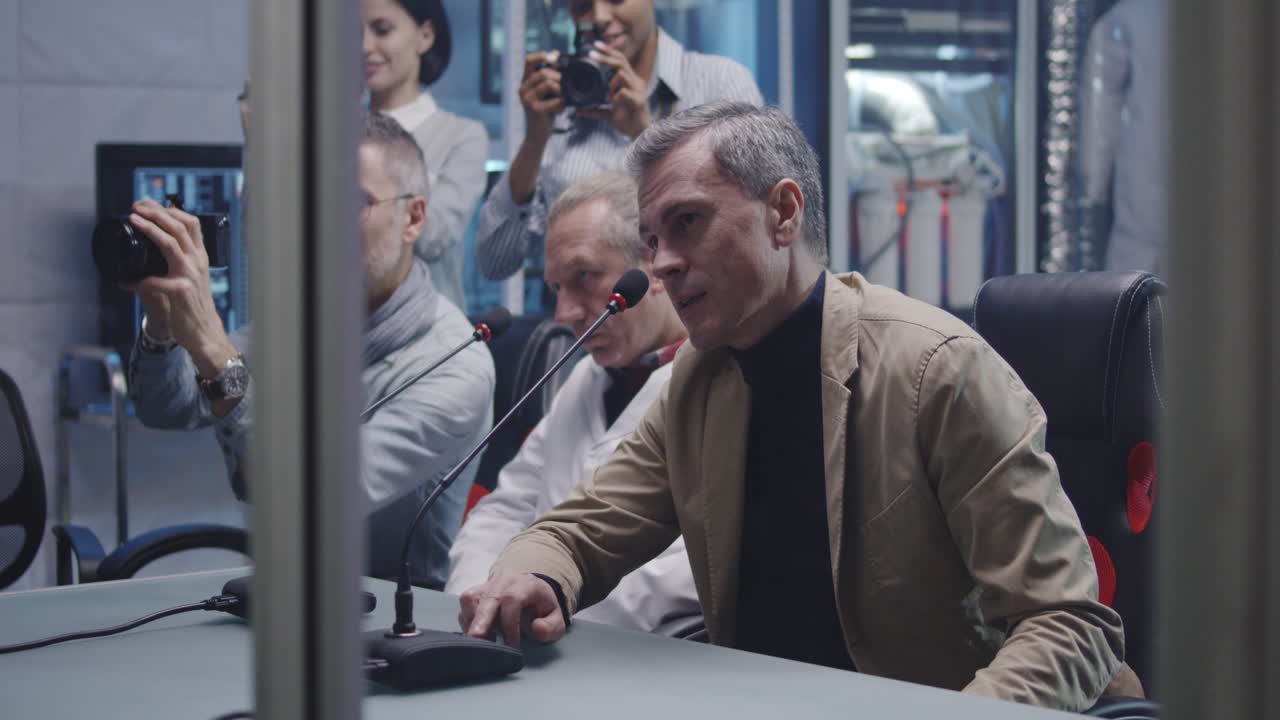 Scientists Giving a Press Conference