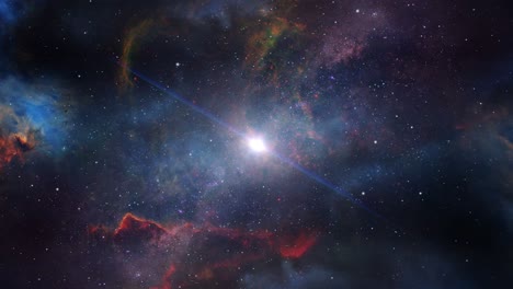 shining star in the middle of a nebula in outer space, background video