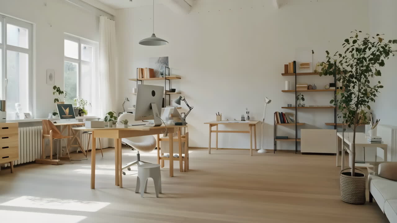 oficina en el hogar minimalista moderna