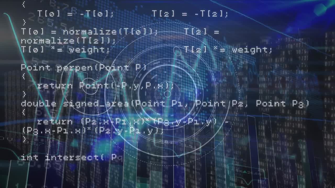 Animation of data processing over world map