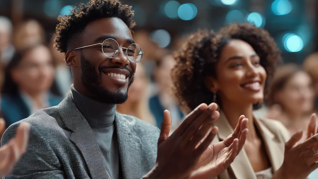 Arousing Emotion in a Captivated Audience: Celebrating Success with Joyous Applause from Attentive Participants in an Engaging Event, Highlighting Connection and Community Spirit