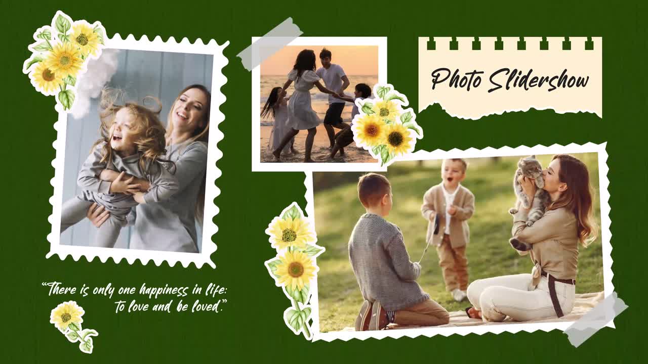 Happy Family Moments Displayed in an Animated Photo Slideshow