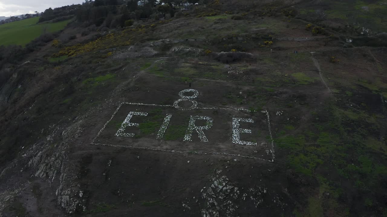 vista aérea del 8 eire en bray, irlanda