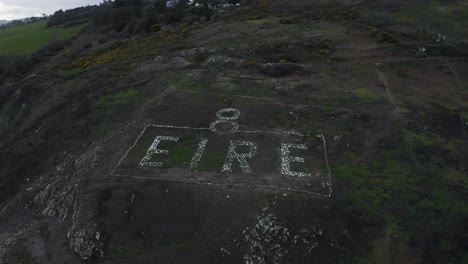 Aerial-view-of-the-8-Eire-at-Bray,-Ireland