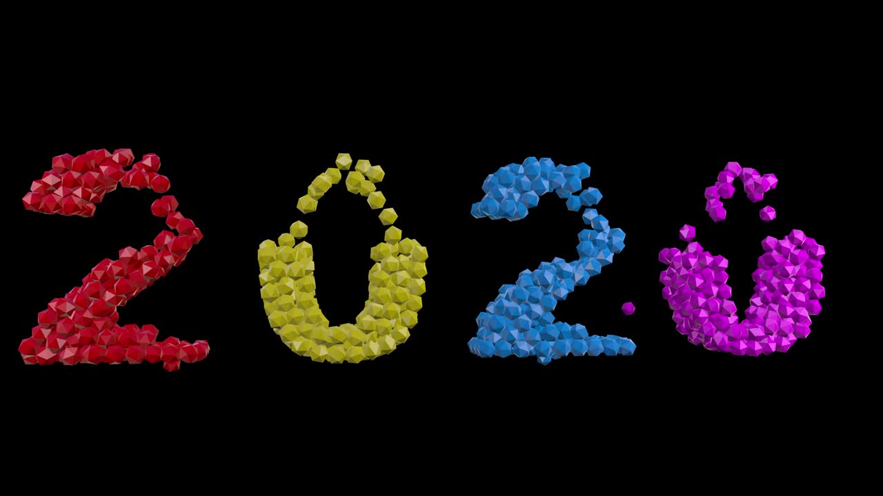 2020 nuevo año gráficos de movimiento imágenes de video.