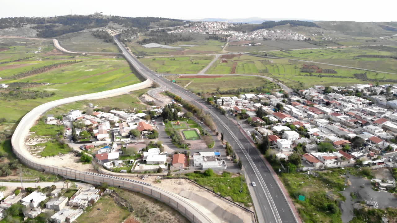 Flying over Security Wall in Israel