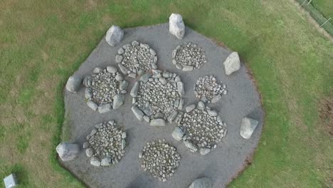 cullerlie stone circle in north east scotland drone shot from above