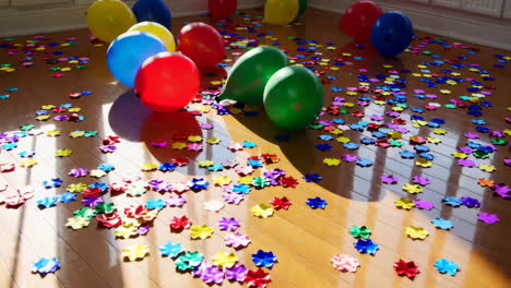 party remnants on a wooden floor