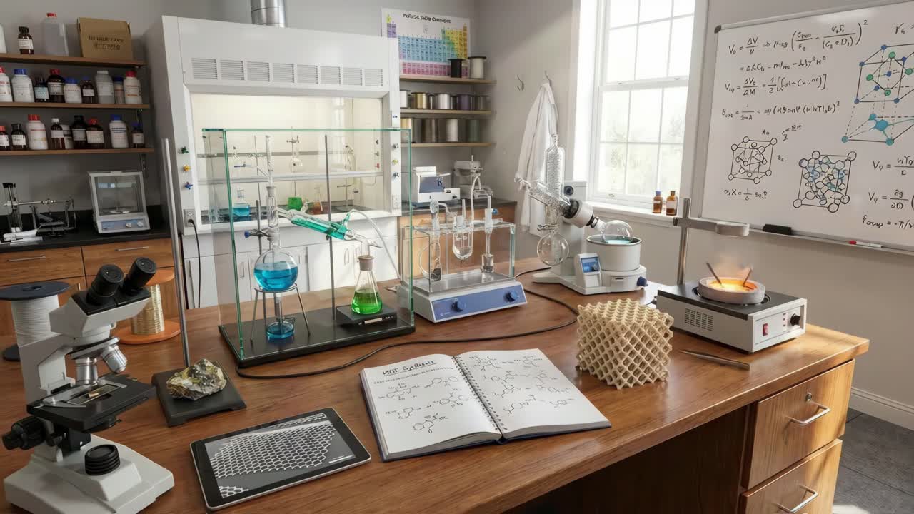 Chemistry Lab Setup with Scientific Equipment