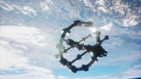 la tierra y la estación espacial iss