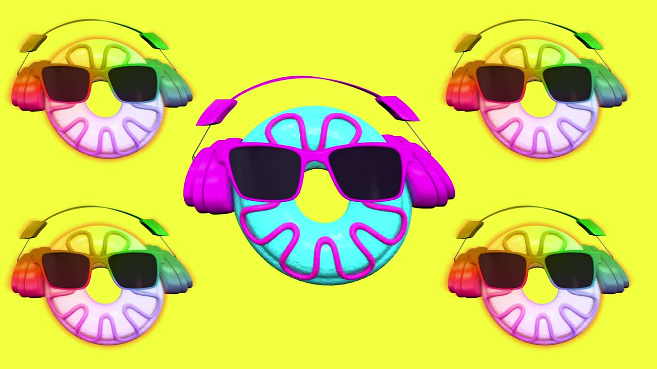 animación en 3d en bucle de la danza de las rosquillas de fantasía.