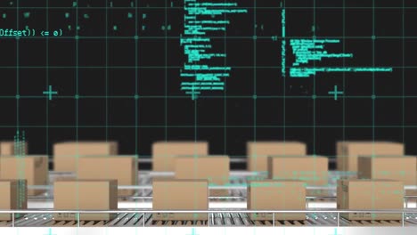 procesamiento de datos a través de la red de red contra múltiples cajas de entrega en la cinta transportadora