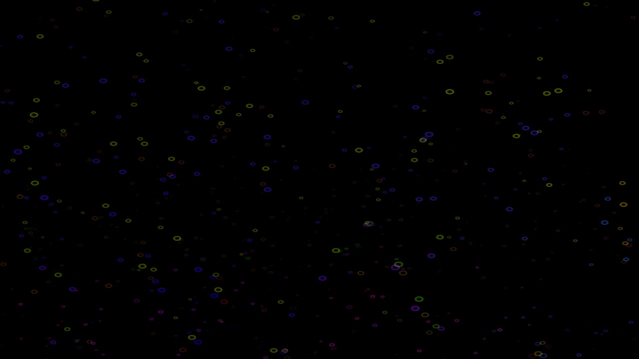 burbujas de arco iris de colores en flotar a la parte superior en la pantalla negra