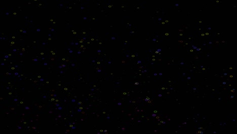 burbujas de arco iris de colores en flotar a la parte superior en la pantalla negra