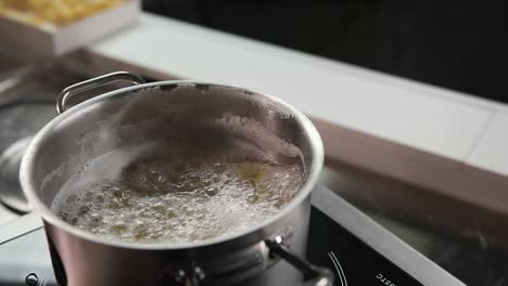 boiling water in a pot