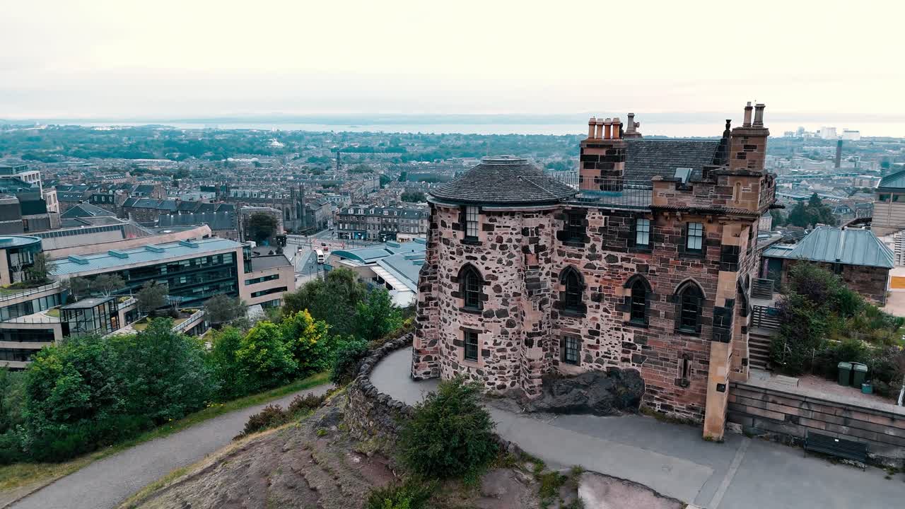 Aerial view of Edinburgh Castle and city