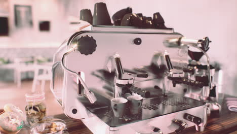 primer plano de la máquina de café espresso