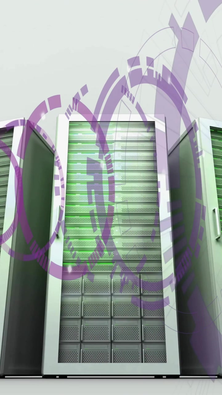 Animation of data processing over server room
