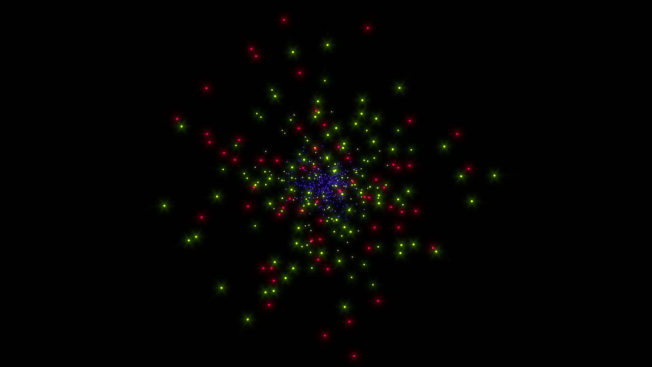 confeti de colores volando en el espacio oscuro