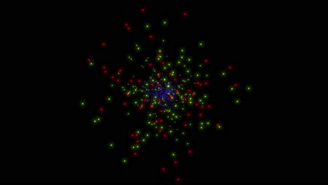 confeti de colores volando en el espacio oscuro