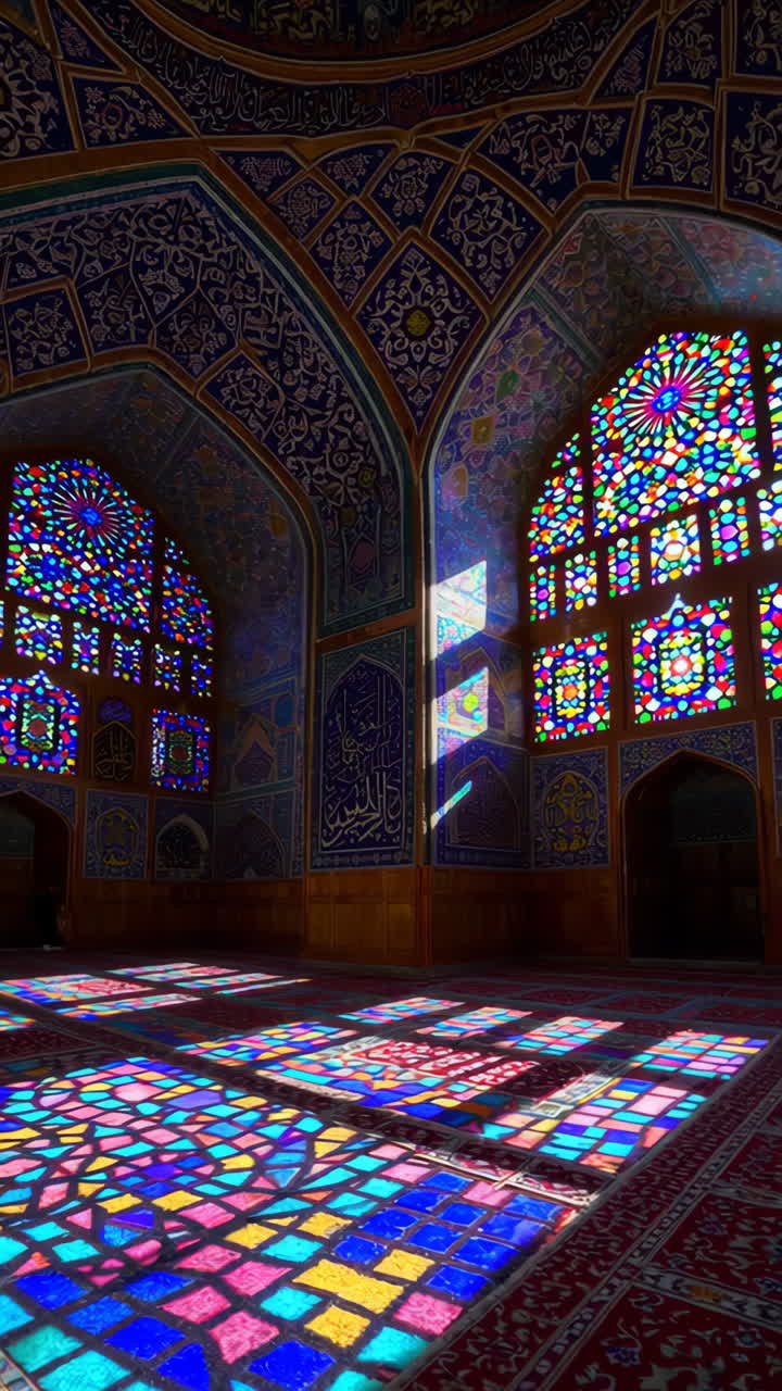 Stained Glass Windows and Ornamental Architecture of a Mosque