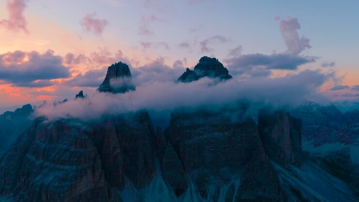 National Nature Park Tre Cime In the Dolomites Alps. Beautiful nature of Italy.