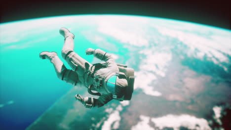 astronauta flotando por encima de la tierra elementos de esta imagen proporcionada por la nasa