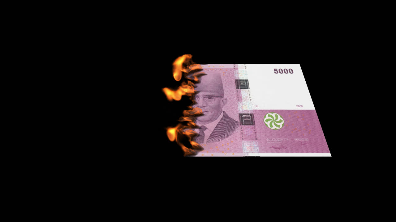 Burning Comoros Banknote