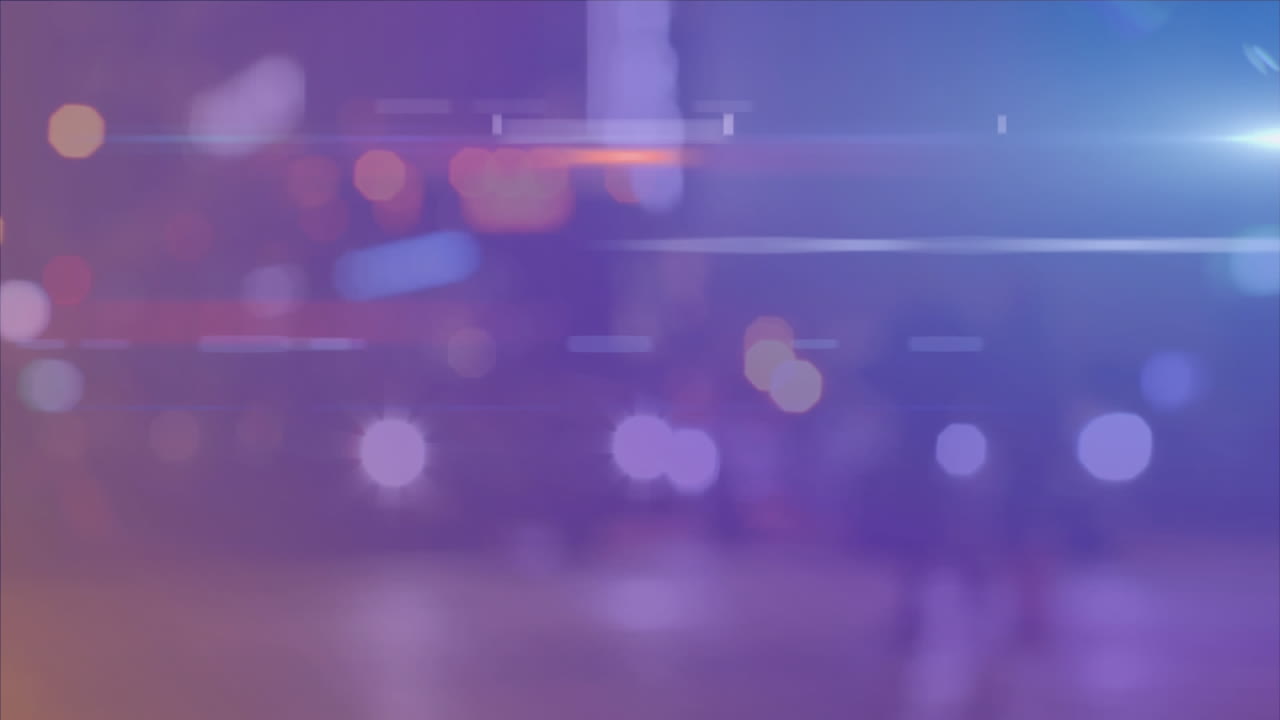 Animation of flashing lights over a highway