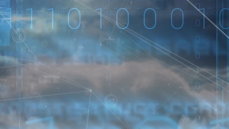 Animation of network of connections over binary coding